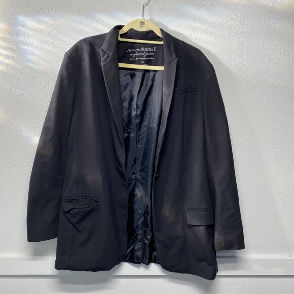 Norma Kamali Boyfriend Blazer Jacket Black Work Office Womens Large FLAWED - Picture 2 of 10